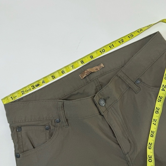 PrAna Hybrid Brenna Moto Style Pant Gravel Gray Olive Green Size 10 - Picture 11 of 12
